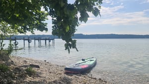 THUNDER® Thunder Mossa Stand Up Paddle Board LED RGB 320 x 75 x 15 cm 150 kg Kunden-Foto 1