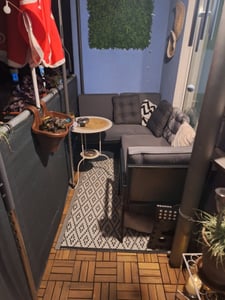 COSTWAY Tuinstoelset, 3-delig, tuinmeubelset geschikt tot 360 kg, loungeset voor buiten met tafel en kussens, terrasmeubels, zithoek, grijze kleur Klantenfoto 1