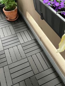 Jopassy WPC Terrassenfliesen Terrassendielen Holz-Optik 30x30cm, 22 Stück = 2m² Fliese Bodenfliese Klickfliese mit klicksystem Bodenbelag Anthrazit Kunden-Foto 1