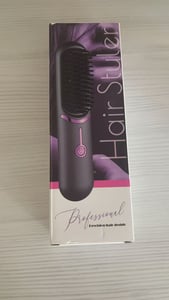 Haarglätterbürste für kurze Haare kabellos Elektrohaarbürste Haarglätter Bürste, tragbare Haarbürste elektrisch für alle Haartypen USB Stylingbürste Kunden-Foto 1