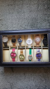 Uhrenbox Uhrenkoffer mit Glasfenster bis 12 Uhren und Uhrenkasten Abnehmbaren Uhren Kasten Uhrenkissen Organizer Uhrenschatulle Kunstleder Schwarz Retoo Kunden-Foto 1