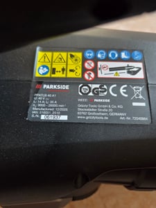 PARKSIDE PERFORMANCE® Soffiatore a turbina a batteria da 40 V, modello »PPATLB 40 A1«, senza batteria - senza caricabatterie Foto del cliente 1