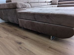 Masseno Narożnik CASONE R-S z funkcją spania i pojemnikiem na pościel Kształt U, Rozkładana sofa, Rogówka - Beżowy, MONOLITH 09 Zdjęcie produktu od klienta nr 7