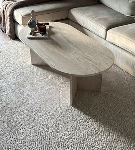 Skye Decor, Sable - Travertine, Walnut, stolik kawowy, trawertyn, płyta wiórowa pokryta w 100% melaminą, 119 x 60 x 40 cm Zdjęcie produktu od klienta nr 3