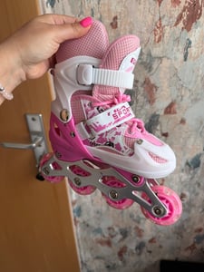 Kinder Inline Skates, Rollschuhe, Verstellbare Inliner mit Leuchtenden Rädern für Kinder, Größe L (37-42),Rosa Kunden-Foto 4
