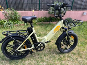20 *4.0" 48V Fetter Reifen E-Bike Klappräder ,48V 18Ah E BIKE,  Elektrofahrrad , 70Nm, Drehmomentsensor ,Austauschbarem Akku bis 140KM, 864 Wh Orange Kunden-Foto 2