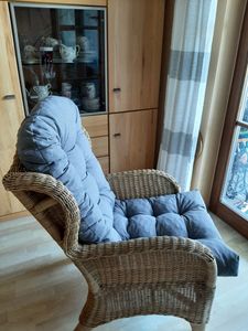 - Polster / Kissen / Ersatzpolster für Rattan Ohrensessel / Rattansessel , Color beige Kunden-Foto 1