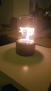 ACXIN Tischkamin Tischfeuer mit Deko Steinen, Edelstahl Bioethanol Tischkamine Indoor Outdoor, Tisch Kaminfeuer für Wohnzimmer Balkon, Rauchfrei & Geruchlos Kunden-Foto 1
