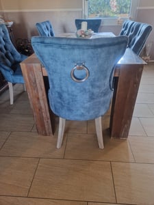 Eleganter Stuhl CASTLE coffee Samt Landhausstil mit Komfortgriff Kunden-Foto 1