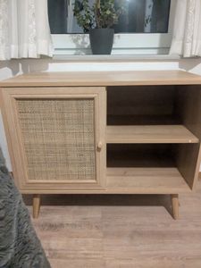 Credenza in cannage, 1 anta, 80cm, Marrone scuro Foto del cliente 1