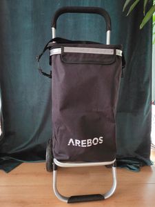AREBOS 3in1 Einkaufstrolley 56L Schwarz | Klappbar, Kühlfach & Rollen Kunden-Foto 3