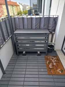 Aluminium afwerking voor airconditioning/warmtepomp, HWC-K59, afdekking met beschermrooster, plantenrek, metaal, 73x90x38 cm, grijs Klantenfoto 2