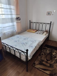 MODFU Metallbett 120x200 LED-Bettrahmen mit USB-Anschlüsse,Einzelbett ohne Matratze,Metallplattformbettrahmen mit Stützbeinen und 13 Metalllamellen,Weiß Kunden-Foto 2