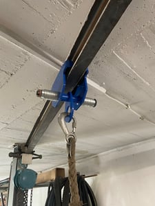 SucceBuy-Handkarre, Tragkraft 2200 lbs/1 Tonne, Schubträgerkarre mit Doppelrädern, einstellbar für I-Trägerflanschbreite 2,5 bis 7 Zoll Kunden-Foto 2