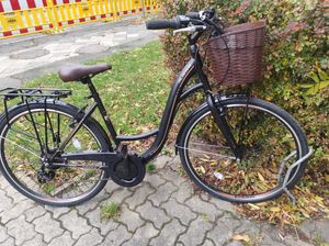 26 Zoll Damencityrad 21-Gang Shimano Kettenschaltung, Gepäckträger, Licht und Korb NEU 2608-SCHWARZ AB 155 CM KÖRPERGRÖSSE !!!!!!!!!!!!!!!!!!! Kunden-Foto 3