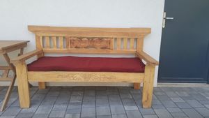 Sitzkissen für Bank, Gartenschaukeln, Sitz, glatt. FK5 (140x50x5, Bordeaux) Kunden-Foto 1