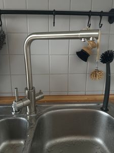 Wasserhahn Küchenarmatur, 360° Drehbar Spültischarmatur, Cecipa 3-Wege Küchenarmatur 304 Edelstahl, 3-in-1 Hochdruckarmatur, Gebürstet Trinkwasserhahn Kunden-Foto 1