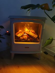 Dimplex - Evandale - Freistehender elektrischer Kamin_ Kieselweiß Kunden-Foto 1