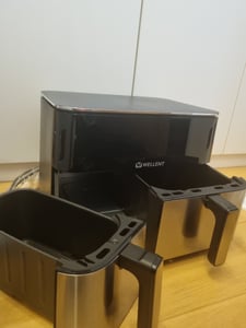 WELLENT XXL Heißluftfritteuse 11L Dual Zone, Airfryer 2600W mit 2 Körben, 10 Programme,LED Touch – 80-200°C – Spülmaschinenfest – Ohne PFAS Kunden-Foto 17