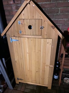 Wiltec Gartenhaus schmal aus Fichtenholz mit Bitumendach 770x540x1370mm für Garten, Terrasse & Balkon Gerätehaus Geräteschuppen Holzhaus Werkzeugschrank Kunden-Foto 1