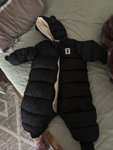 Baby Winter Overall mit Kapuze, Strampler Schneeanzug Jungen Mädchen Langarm Jumpsuit Warm Outfits Geschenk(Rosa,66cm) Kunden-Foto 3