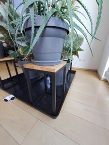 Standpflanzenhalter, Kleiner Blumentopfhalter, 42 Cm, Eichenholz Kunden-Foto 1
