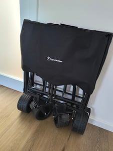 Skladací ručný vozík HyperMotion Black - Prepravný vozík na pláž, kempovanie a nákupy - Nosnosť 80 kg Fotografia od zákazníka č. 3