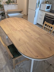 Esstisch Rund Evo, Moderner Esstich Ausziehbar, Tisch mit Stabile Konstruktion, Durchmesser 80 - 130 cm, Farbe Weiß Kunden-Foto 4