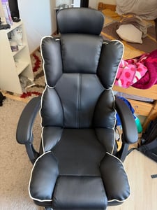 Gaming-Stuhl mit Ventilator, Bürostuhl, Luftkühler und Kühlung – Belüfteter Kühlsitz, mit Liegefunktion,  sanfte Vibrationsmassage, Schwarz Kunden-Foto 39