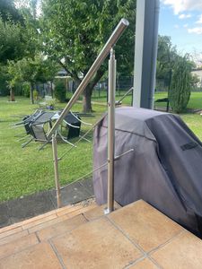TRMLBE Zábradlie z nehrdzavejúcej ocele Schodiskové zábradlie s 2 stĺpikmi pre vnútorné a vonkajšie balkónové schody - 150 cm 3 priečky Fotografia od zákazníka č. 4