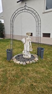 2er Set Pflanzkübel Halbrund direkt an der Wand Pflanzkübel Groß Außen Blumenkübel Outdoor Pflanztopf Pflanzkasten Blumentopf 50 Grau Kunden-Foto 2