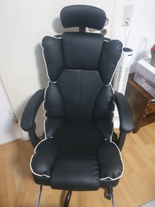Gaming-Stuhl mit Ventilator, Bürostuhl, Luftkühler und Kühlung – Belüfteter Kühlsitz, mit Liegefunktion,  sanfte Vibrationsmassage, Schwarz Kunden-Foto 26