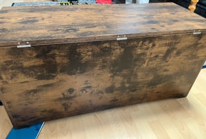 Relaxdays Zitbank met opbergruimte, deksel, hoogte x breedte x diepte: 46 x 100 x 40 cm, 2 veiligheidsscharnieren, MDF, kistenbank, lichtgrijs Klantenfoto 1