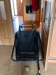 VEVOR Fahrrad Lastenanhänger, 32 kg Tragfähigkeit, Schwerlast Fahrradwagen, Kompakte Lagerung & Schnellverschlussstruktur mit Universalanhängerkupplung, 20" Räder, Passt auf die meisten Fahrradräder, Rahmen aus Kohlenstoffstahl, 125 kg Kunden-Foto 1