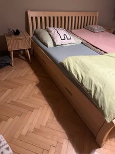 ALIGHTUP Nachttisch 2er Set mit Schublade, Gekerbter, Beistelltisch für Schlafzimmer, 40 x 30 x 55 cm, Schwarz Kunden-Foto 6