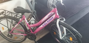 Talson City-Fahrrad 26 Zoll, 21-GG-Shimano-Schaltung mit Beleuchtung und Gepäckträger, Farbe Pink Kunden-Foto 3