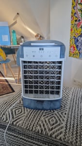 Klimaanlage Mobil 4-in-1 Mobiles Klimagerät 1600ml Wassertank Luftkühler mit Wasserkühlung USB Verdunstungskühler mit Fernbedienung 7 Farben Licht Kunden-Foto 1