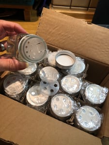 BigDean 12er Set Gewürzgläser eckig - luftdichte Gewürzdosen lebensmittelecht mit zwei Streueinsätzen - ideal für Gewürzaufbewahrung Kunden-Foto 1