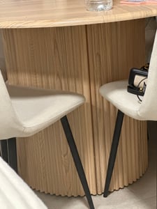 Kulatý jídelní stůl Tribesigns pro 4 osoby, kuchyňský stůl 120 cm s kovovou podnoží, moderní malý jídelní stůl z masivního dřeva (židle nejsou součástí dodávky) Fotografie od zákazníka č. 1