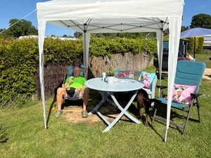 Kronenburg Faltpavillon 3x3m - Wasserfest, UV-Schutz 50+, 4 Seitenteile, schwarz Kunden-Foto 1