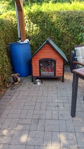 zooprinz Hundehütte Luna Klappdach Lamellen Kiefernholz Wetterfest 111x101x97cm (BxHxT) Kunden-Foto 1