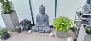 Wunderschöner Buddha 80 cm  Garten Deko Figur Skulptur Feng Shui sitzend XB3001 XXXL Kunden-Foto 2