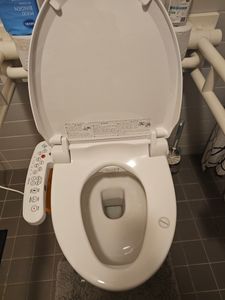 Puluomis Intelligenter Toilettensitz mit Warmwasser, Warmluft, Heizsitz, Duschfunktion, Trocknung,  4-Temperaturstufen, LCD-Display, Nachtlicht lang Kunden-Foto 3