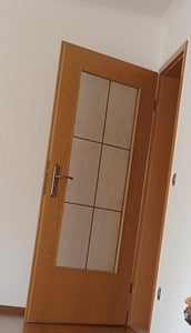 DOMINO Türgriff 72 Drückergarnitur BB-Buntbart Set | Langschildgarnitur | Türklinke für Zimmertür, Bürotür, Kellertür & Innentür | L-Form | Türbeschläge aus Messing |Gold Türdrückergarnitur | VENUS M1 Kunden-Foto 1