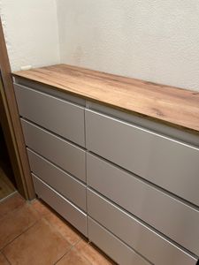 Commode VBChome avec 3 tiroirs et 2 portes 120 x 35 x 75 cm Couleur graphite Commode sans poignées Armoire multifonctionnelle pour couloir, chambre à coucher, salon, chambre d'enfant Photo du client 2