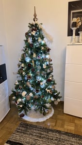 Meisterhome ® Model 2 Weihnachtsbaum  Rock aus Wasserhyazinthe in Natur farbe - 60 cm - besteht aus 3 Teilen - Christbaum Weihnachtsbaum Ständer Weihnacht Deko Kunden-Foto 2