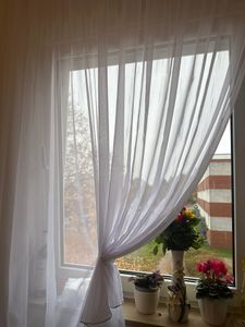 Fertiggardine Dagmar mit Universalband Vorhang Gardine weiß BxH 450x175cm Kunden-Foto 1
