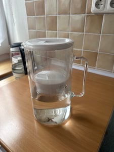 Wessper D2 BOROSILICATE Wasserfilterkanne 3 L Minze – Glasfilterkanne mit 10 AquaMax Filter, BPA-frei Kunden-Foto 1