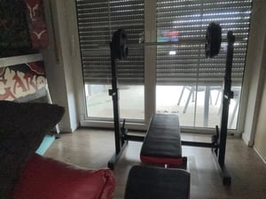 Hantelständer Hantelablage Verstellbare Langhantelablage für Langhanteltraining bis 200Kg Schwarz Kunden-Foto 1
