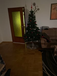 240 cm Tannenbaum Natürlich weihnachtsbaum mit Metall Christbaum Ständer Einfache Montage für Hochzeit, Weihnachten, Schlafzimmer Weihnachts Kunden-Foto 1